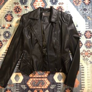 Blank NYC Structured Black Faux Leather Jacket — Size XS — Like New